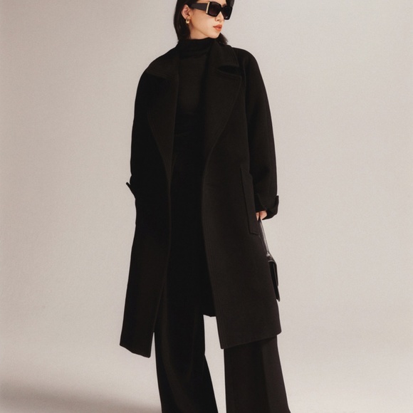 Gorgeous Wool Cashmere Black Coat - BRAND NEW - size S/M - Picture 11 of 16